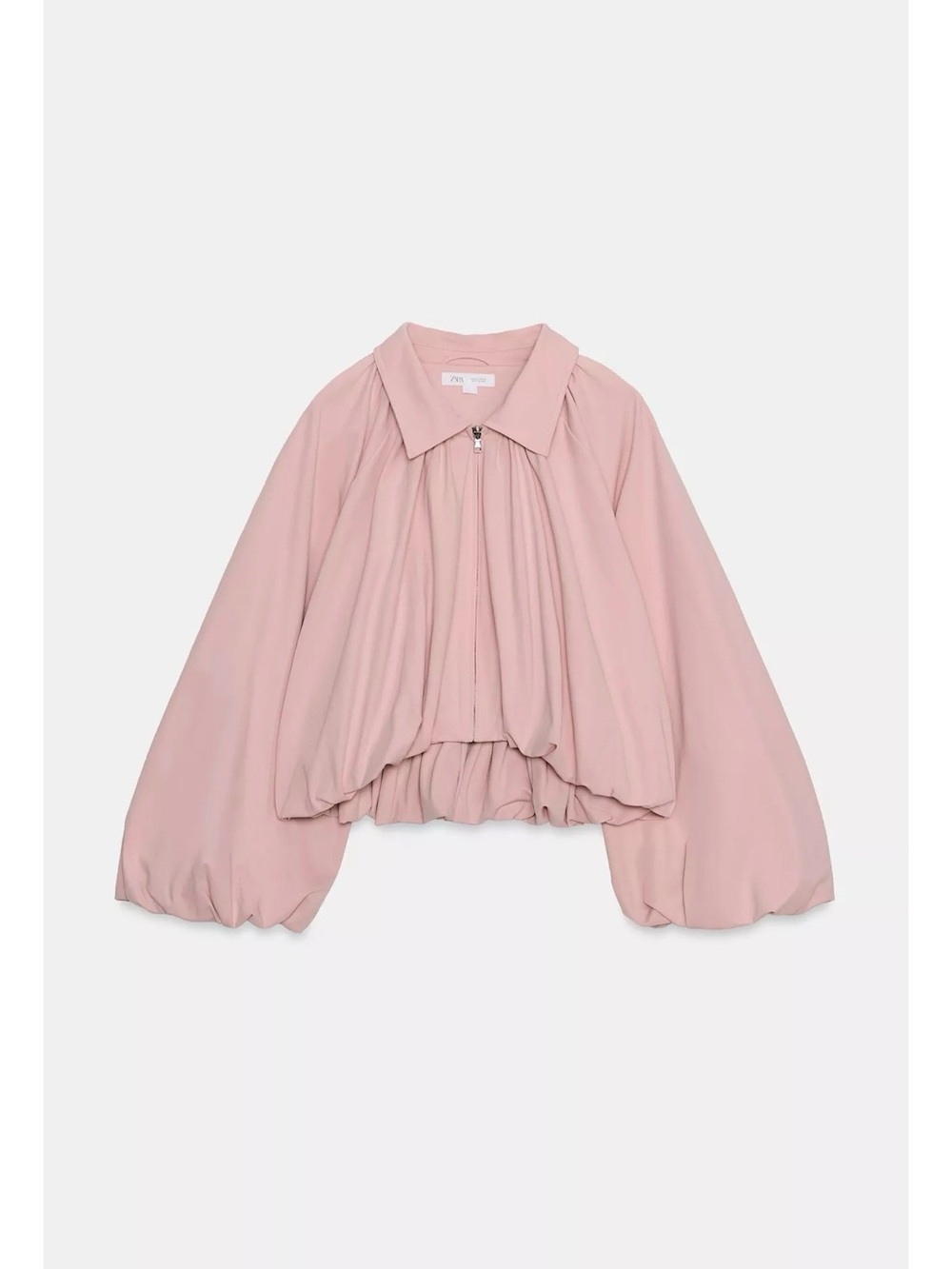 Zara Puff Sleeve Bomber Jacket